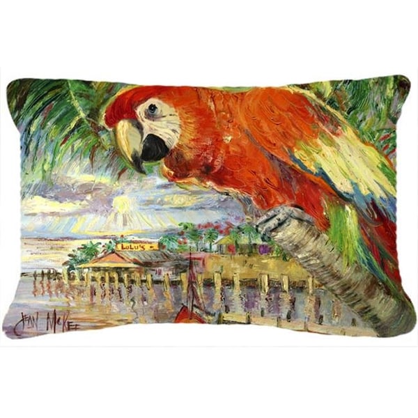 Jensendistributionservices Red Parrot At Lulus Canvas Fabric Decorative Pillow - MI10946