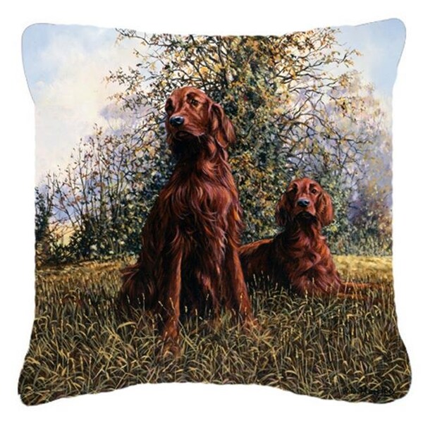 Carolines Treasures Carolines Treasures HMHE0049PW1414 Red Irish Setters by Michael Herring Canvas Decorative Pillow - HMHE0049PW1414
