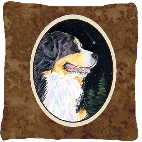 Carolines Treasures Carolines Treasures SS8512PW1414 Starry Night Bernese Mountain Dog Decorative Fabric Pillow - 14 x 14 in. - SS8512PW1414