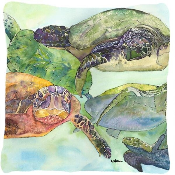 Carolines Treasures Carolines Treasures 8549PW1414 Turtle Indoor & Outdoor Fabric Decorative Pillow - 8549PW1414