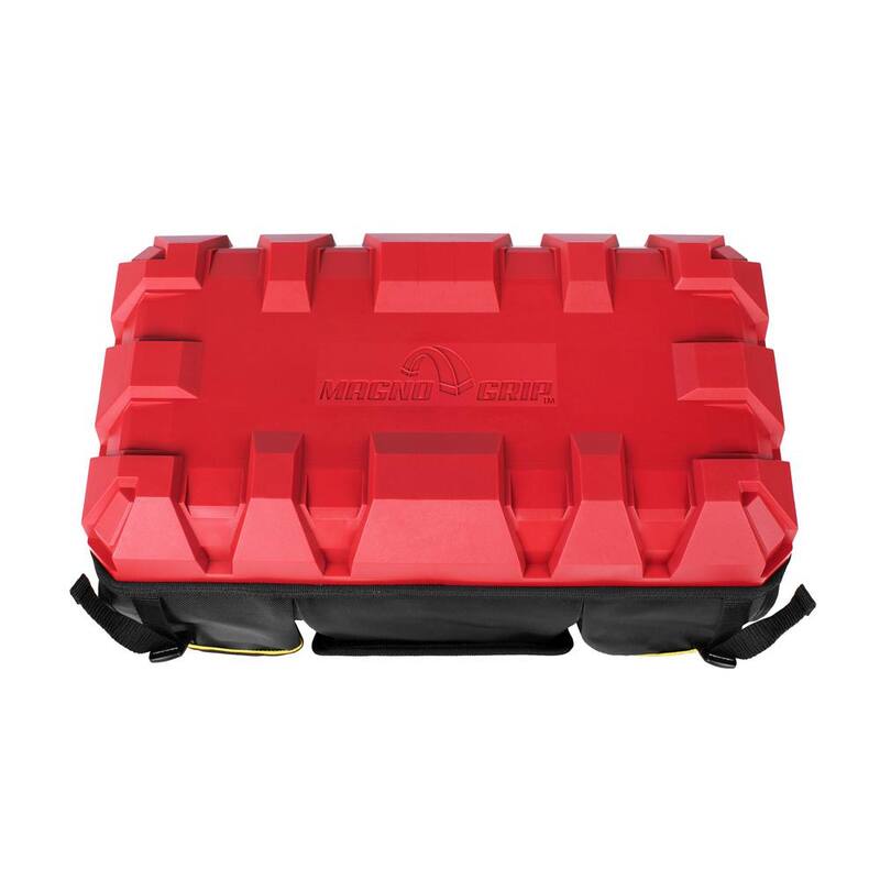 MagnoGrip RED Base Series 18 in. 22-Pocket Large Mouth Tool Bag, 8 Loops, Comfort Grip Handles, Adjustable Padded Shoulder Strap - 526-323