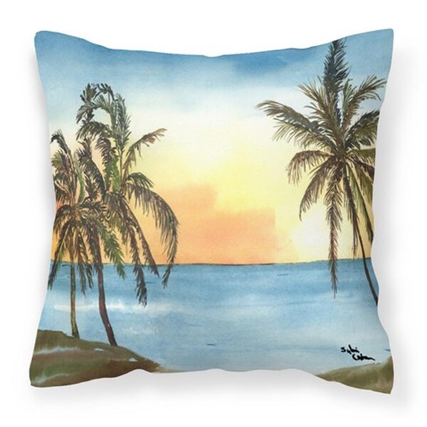 Carolines Treasures Palm Tree Fabric Decorative Pillow, 14 x 3 x 14 in. - CA65390