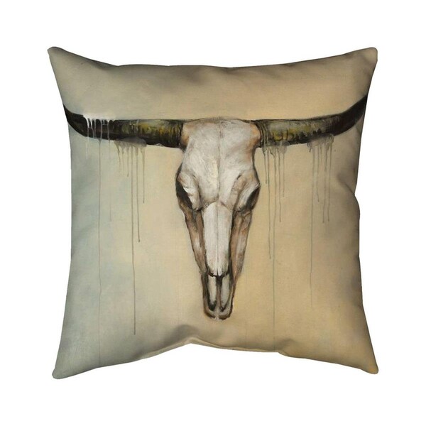 Begin Home Decor 20 x 20 in. Bull Skull-Double Sided Print Indoor Pillow - 5541-2020-AN260