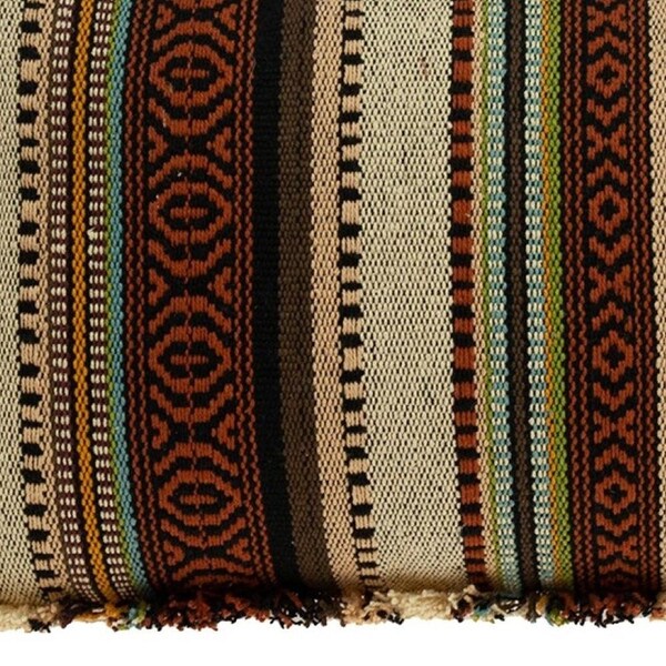 Homeroots 24 x 14 x 5 in. Bohemian Brown Fringe Throw Pillow - 383093