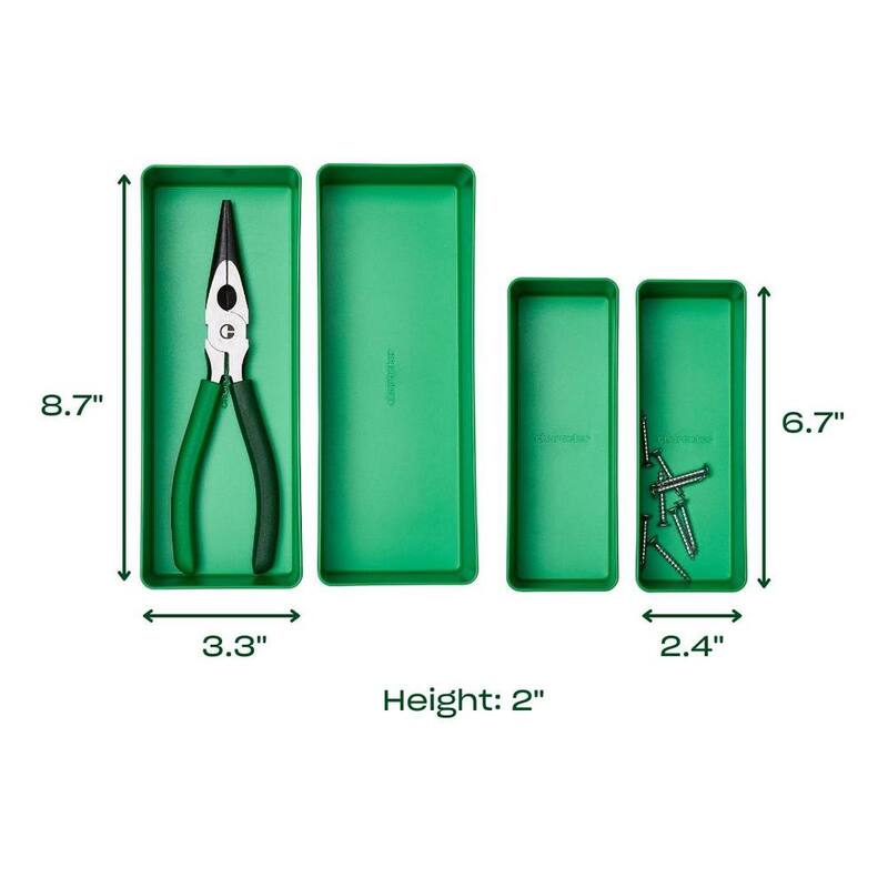 Character 14 in. 9 Pocket Green Canvas Tool Bag with 4 Green Storage Organizers - K-CHA-STG-BAG-GR-ORG