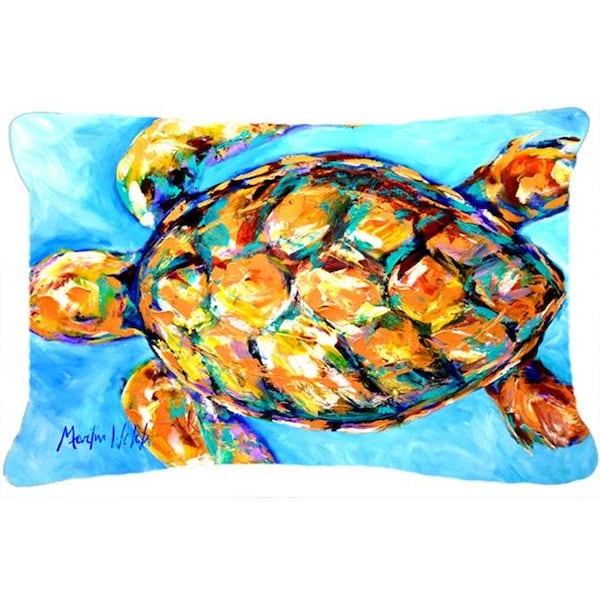Jensendistributionservices 12 x 16 In. Sand Dance Turtle Indoor & Outdoor Fabric Decorative Pillow - MI758071