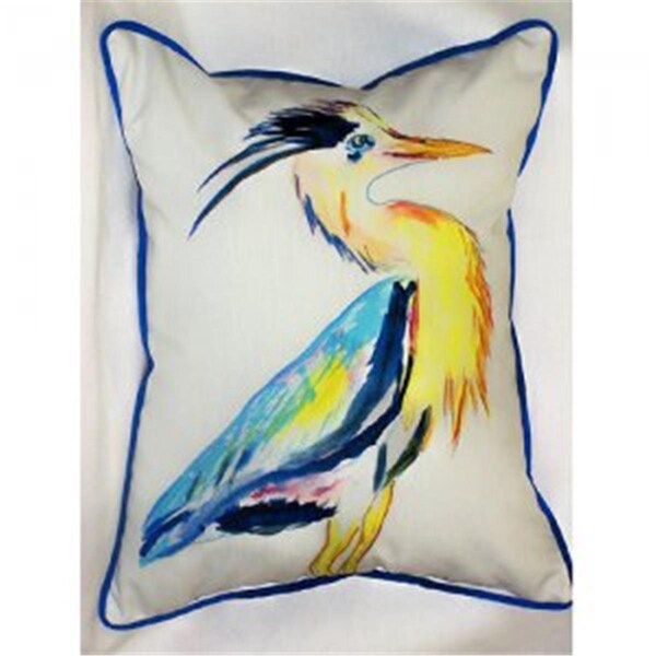 Betsy Drake Vertical Blue Heron Throw Pillow- 20 x 24 in. - ZP328