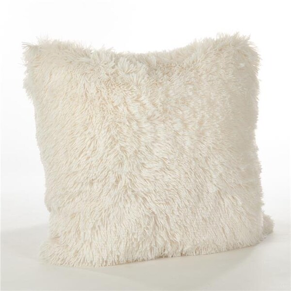 Rlm Distribution 18 in. Square Juneau Classic Faux Fur Pillow with Down Filled; Ivory - HO1620685