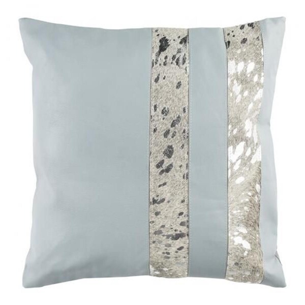 Safavieh 20 x 20 in. Kinston Metallic Cowhide Pillow, Grey - PLS236A-2020