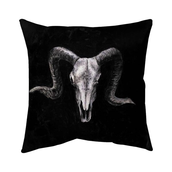 Begin Home Decor 26 x 26 in. Ram Skull Grunge Style-Double Sided Print Indoor Pillow - 5541-2626-AN226