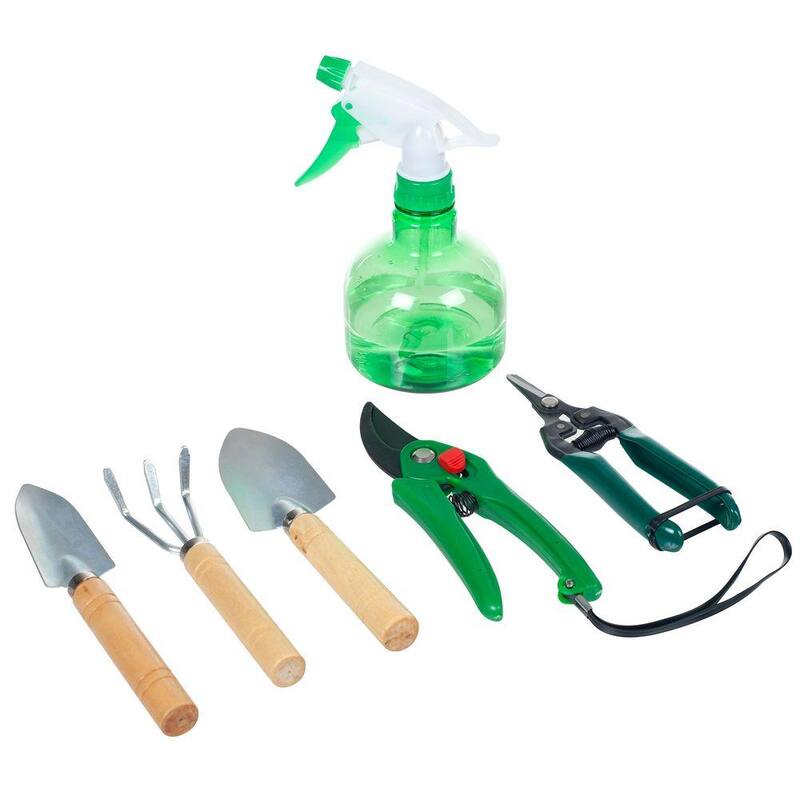 Pure Garden 7.25 in. 7-in-1 Plant Care Garden Tool Set with Bag - 75-1207