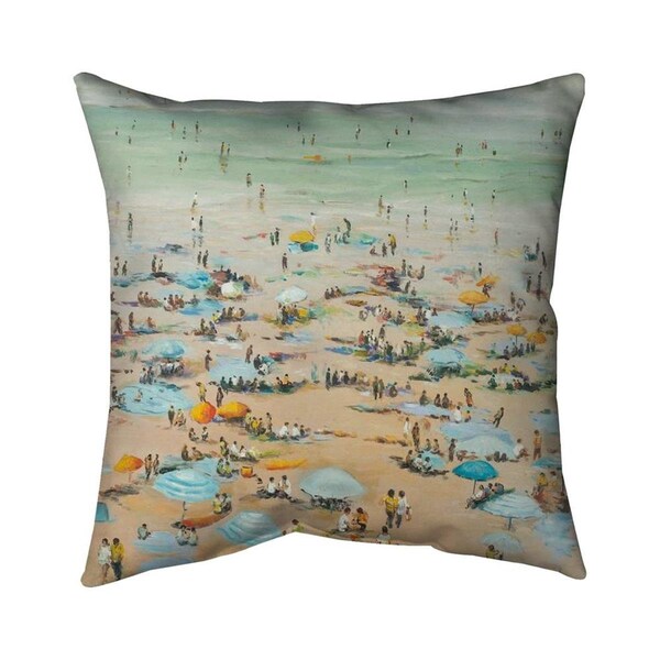 Begin Home Decor 20 x 20 in. People At The Beach-Double Sided Print Indoor Pillow - 5541-2020-CO37
