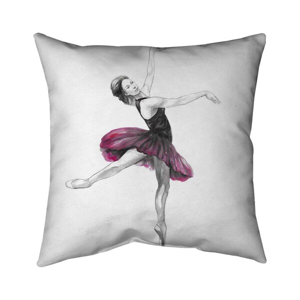 Fondo 20 x 20 in. Small Pink Ballerina-Double Sided Print Indoor Pillow - FO2794045