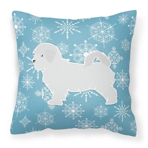 Carolines Treasures Carolines Treasures BB3536PW1414 Winter Snowflake Maltese Fabric Decorative Pillow - BB3536PW1414