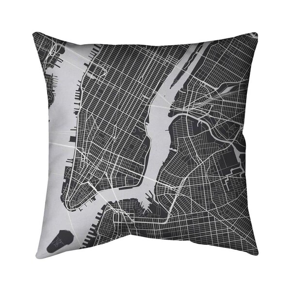 Fondo 20 x 20 in. New-York City Plan-Double Sided Print Indoor Pillow - FO3336305