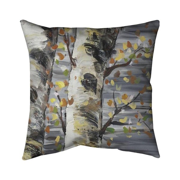 Begin Home Decor 20 x 20 in. Budding White Birches-Double Sided Print Indoor Pillow - 5541-2020-LA112