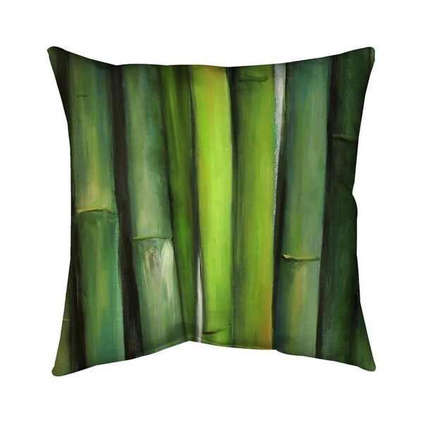 Begin Home Decor 26 x 26 in. Green Bamboo-Double Sided Print Indoor Pillow - 5541-2626-LA97