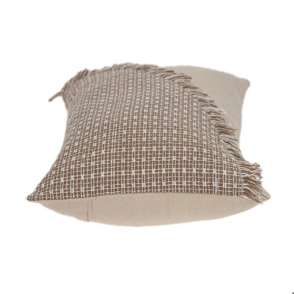 Homeroots 24 x 14 x 5 in. Sandy Beige Textured Throw Pillow - 383127