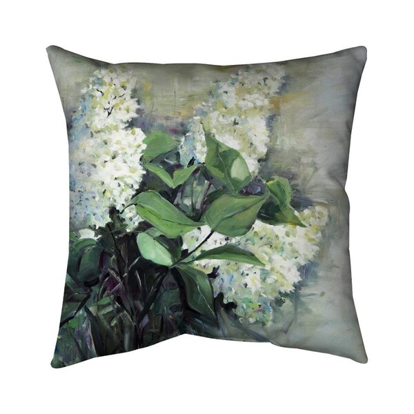 Fondo 26 x 26 in. White Lilacs-Double Sided Print Indoor Pillow - FO2774638