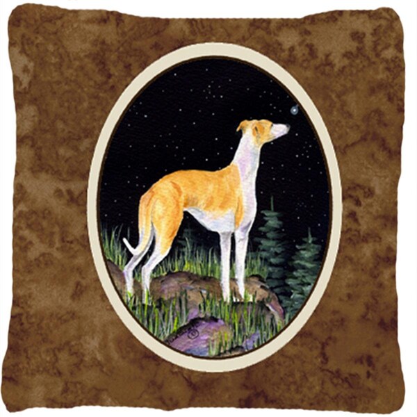 Jensendistributionservices Starry Night Whippet Indoor & Outdoor Decorative Fabric Pillow - 14 x 14 in. - MI2551536