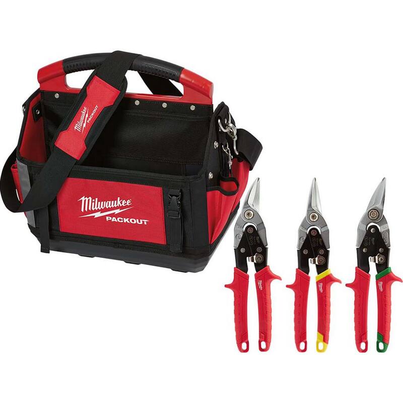 Milwaukee 15 in. PACKOUT Tote with Aviation Snips (3-Pack) - 48-22-8315-48-22-4533
