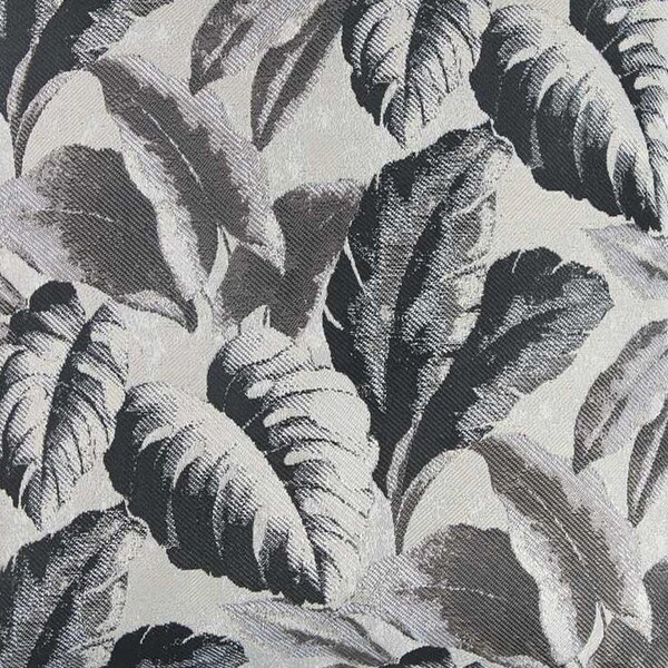 Homeroots Gray Jacquard Tropical Leaf Decorative Throw Pillow Cover 17 x 17 in. - 355308