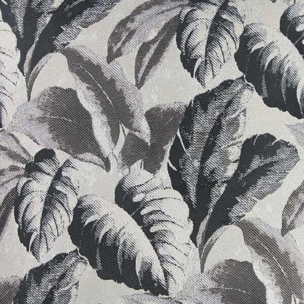 Homeroots Gray Jacquard Tropical Leaf Decorative Throw Pillow Cover 17 x 17 in. - 355308