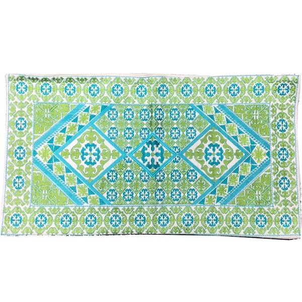 Indis Heritage Turquoise Tile Embroidery Pillow Cover - C1119