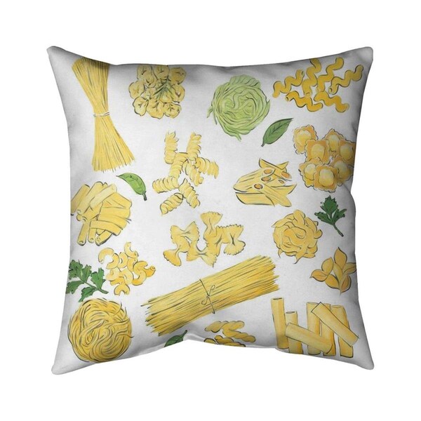 Begin Home Decor 26 x 26 in. Various Kind of Pasta-Double Sided Print Indoor Pillow - 5541-2626-GA122