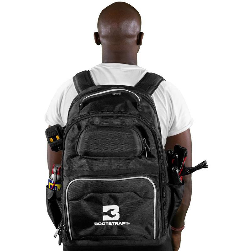 BOOTSTRAPT 15 in. Contractor's Backpack with Integrated Power Bank Compartment and Waterproof Rain Cover - 006-550