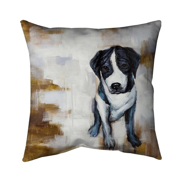 Fondo 26 x 26 in. Sitting Dog-Double Sided Print Indoor Pillow - FO2775599