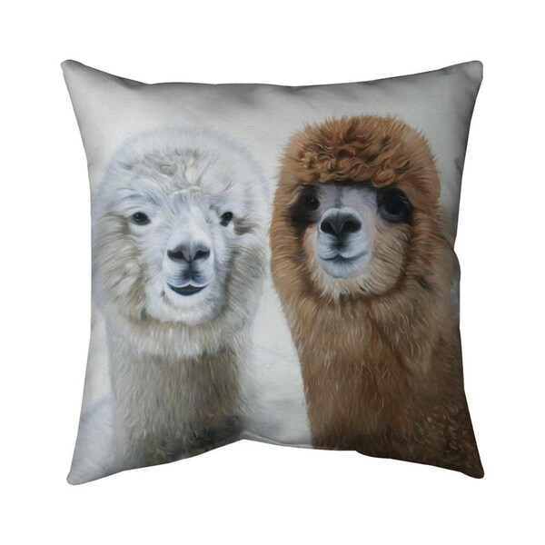 Fondo 26 x 26 in. Two Lamas-Double Sided Print Indoor Pillow - FO2795924