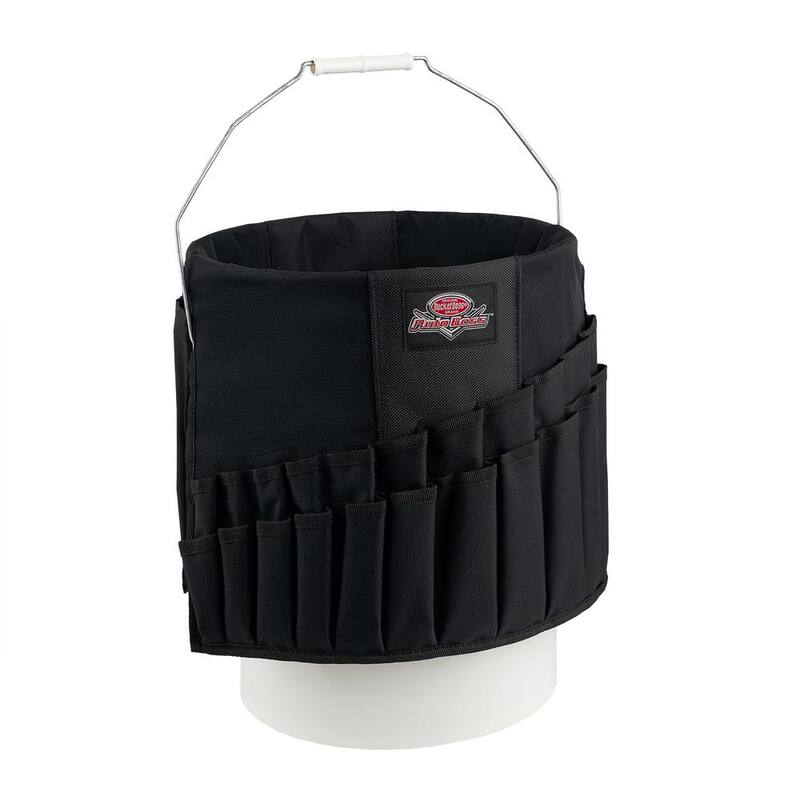 BUCKET BOSS Wrench Boss 5 Gal. Bucket Tool Organizer with 44 Pockets for Wrench Sets and Open Center Bulk Storage in Black - AB30020
