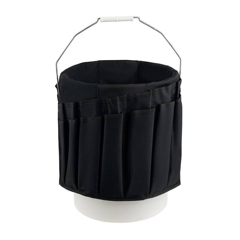 BUCKET BOSS Wrench Boss 5 Gal. Bucket Tool Organizer with 44 Pockets for Wrench Sets and Open Center Bulk Storage in Black - AB30020
