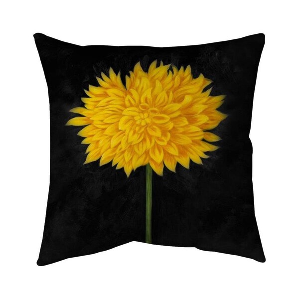 Begin Home Decor 26 x 26 in. Yellow Chrysanthemum-Double Sided Print Indoor Pillow - 5541-2626-FL111
