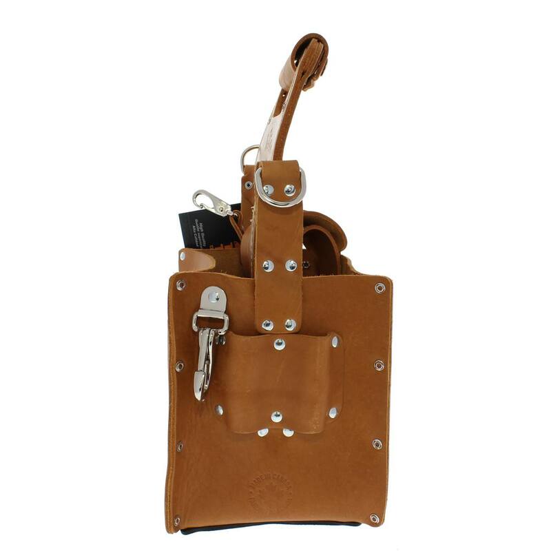 IDEAL Tuff-Tote 8 in. W 10-Pocket Premium Leather Tool Bag with Strap - 35-969