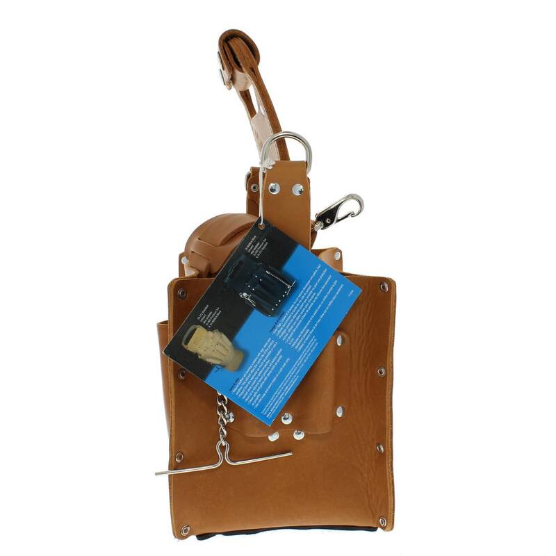 IDEAL Tuff-Tote 8 in. W 10-Pocket Premium Leather Tool Bag with Strap - 35-969
