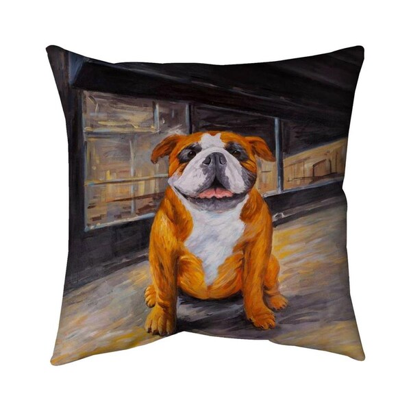 Fondo 20 x 20 in. Smiling Bulldog-Double Sided Print Indoor Pillow - FO2793702