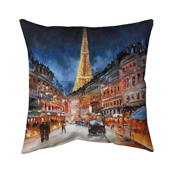 Begin Home Decor 20 x 20 in. Illuminated Paris-Double Sided Print Indoor Pillow - 5541-2020-CI170
