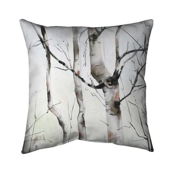 Fondo 26 x 26 in. Three Birches Trees-Double Sided Print Indoor Pillow - FO2780037