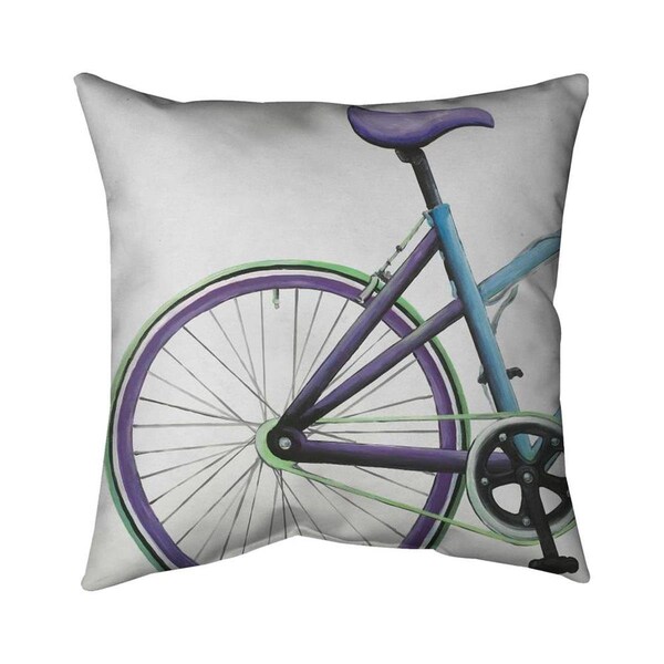 Fondo 20 x 20 in. Blue & Purple Bike-Double Sided Print Indoor Pillow - FO2791537
