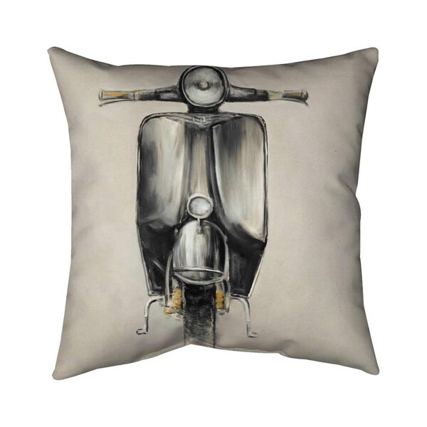 Fondo 26 x 26 in. Small Black Moped-Double Sided Print Indoor Pillow - FO2798562
