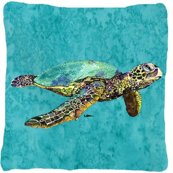 Carolines Treasures Turtle Indoor & Outdoor Fabric Decorative Pillow - CA77509
