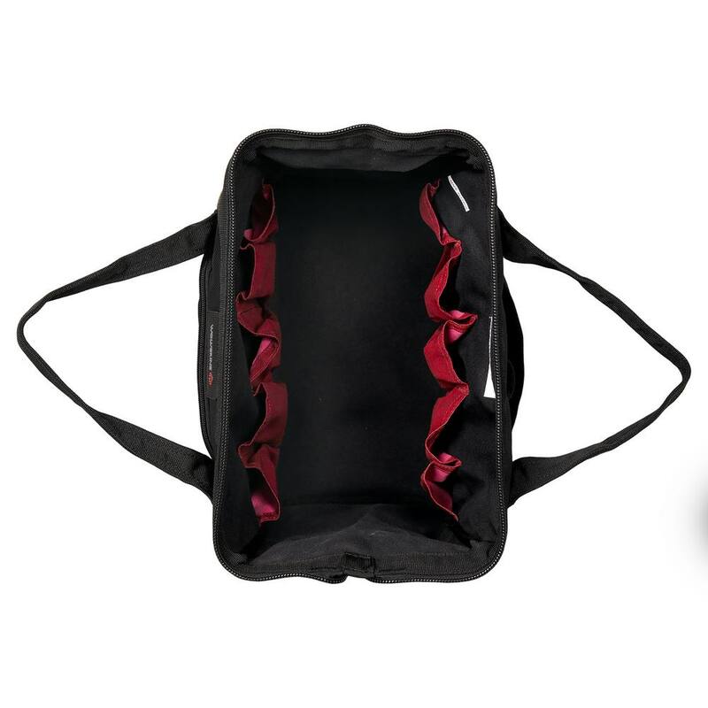 Wolverine 15 in. 29 Pocket Black Industrial Grade Nailhead Nylon Tool Bag with Shoulder Strap - WVB1000001
