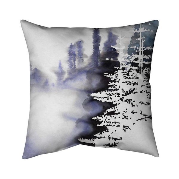 Fondo 26 x 26 in. Silhouette of A Forest-Double Sided Print Indoor Pillow - FO2776787