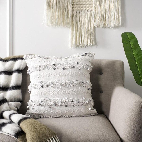 Safavieh 20 x 20 in. Collette Pillow, White - PLS151A-2020