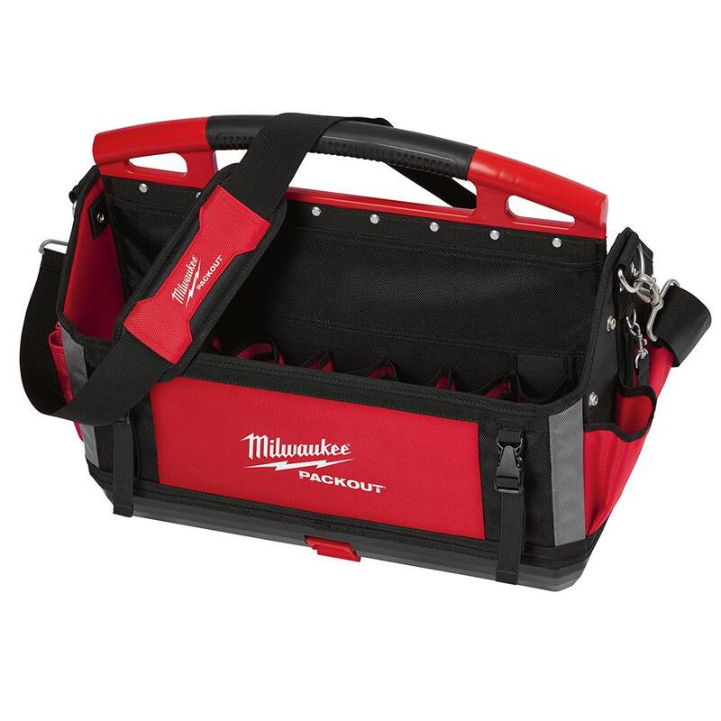 Milwaukee 20 in. PACKOUT Tool Bag with BIG HAWG Carbide Hole Saw Kit with PACKOUT Case (9-Piece) - 48-22-8322-49-56-9295