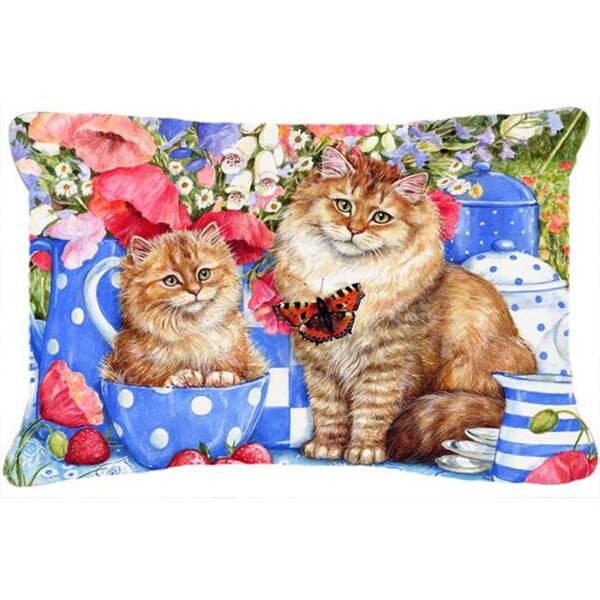 Carolines Treasures Carolines Treasures CDCO0200PW1216 Blue Cats Fabric Decorative Pillow - CDCO0200PW1216