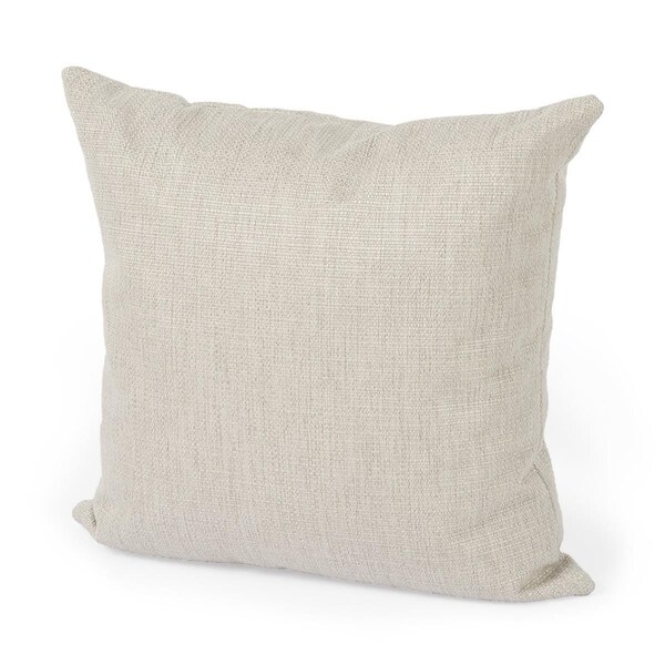 Homeroots 1 x 18 x 18 in. Beige Neutral Sand Basket Weave Accent Throw Pillow - 392266