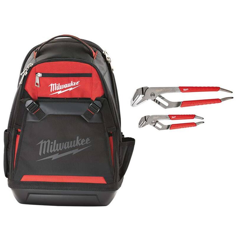 Milwaukee 6 in. and 10 in. Jobsite Backpack with Straight-Jaw Pliers Set (2-Piece) - 48-22-8200-48-22-6330
